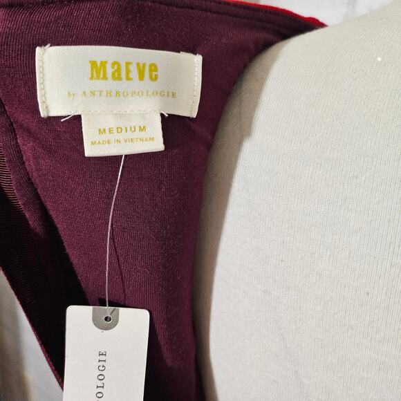 Anthropologie Maeve Red Scuba Debutant Dress - Picture 8 of 9